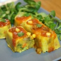 Flan polenta de légumes et soja